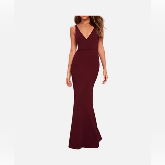 Lulus Burgundy Maxi Dress XS NWTS - Picture 4 of 16